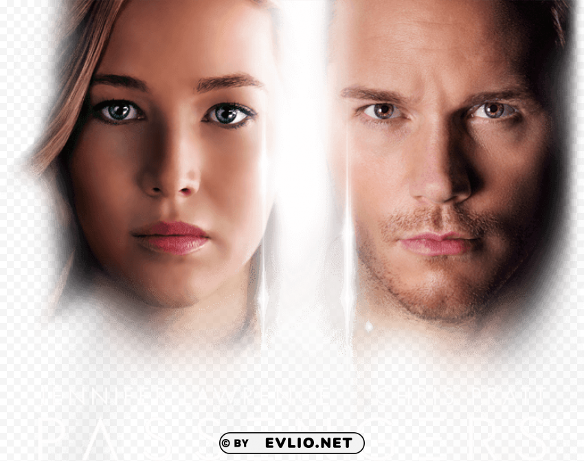 jennifer lawrence - chris patt - passengers movie Isolated Artwork on Clear Background PNG