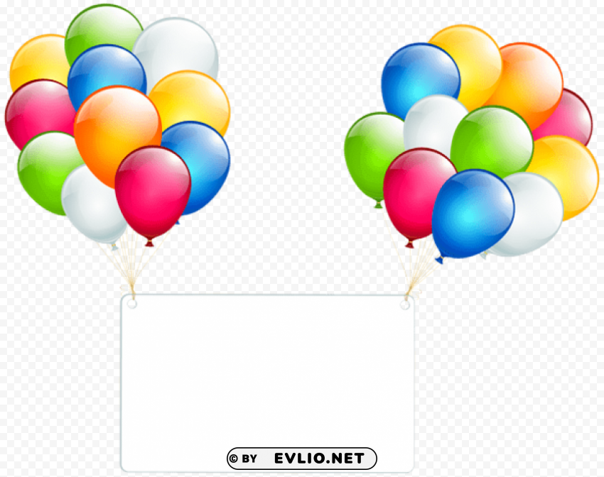 birthday card with balloons PNG Image with Clear Isolation