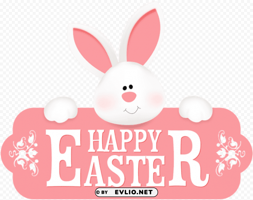 happy easter bunny PNG clipart with transparent background