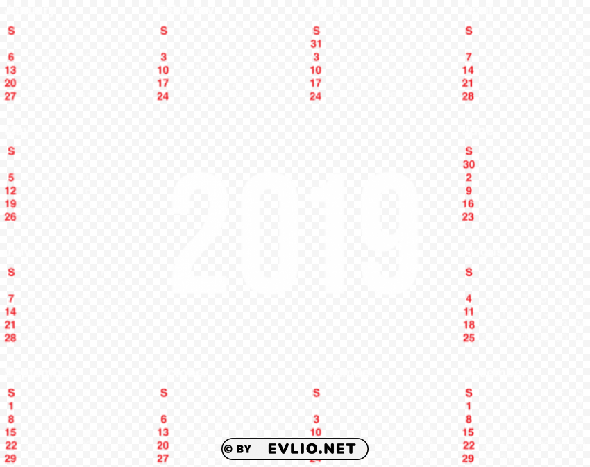 2019 transparent white calendar PNG files with clear background PNG Images ecc06278