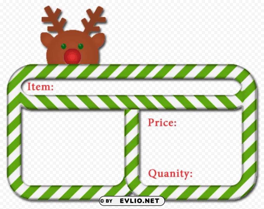 reindeer candy cane frame green PNG images with transparent canvas