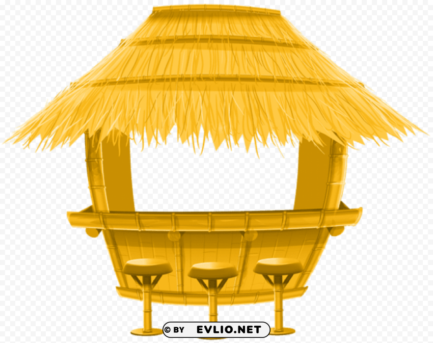 thatched bamboo tiki bar Isolated Subject in Clear Transparent PNG