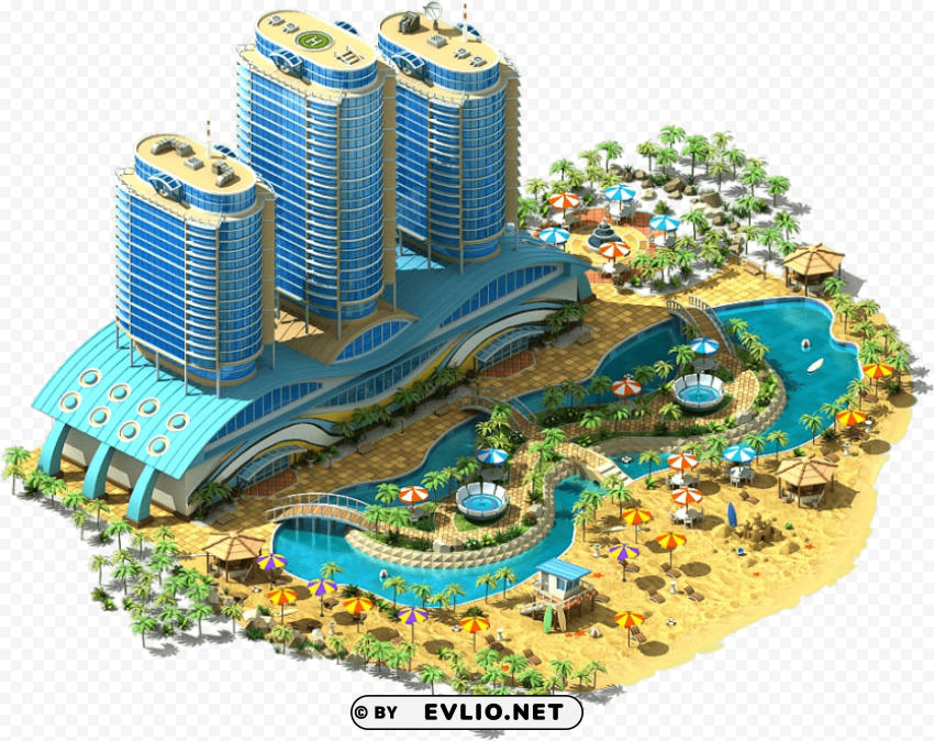 Coastal Hotels ClearCut Background PNG Isolated Subject