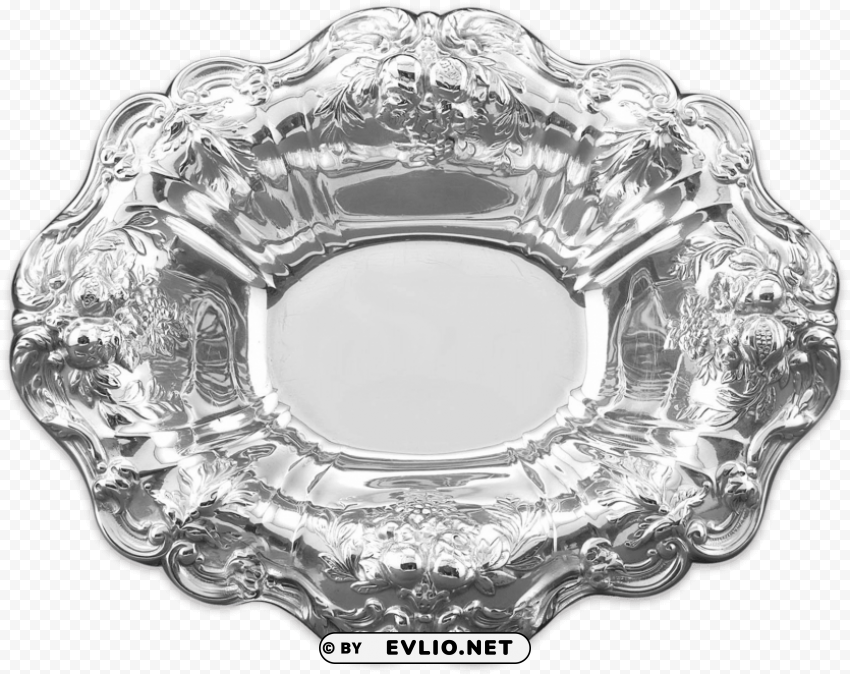 francis i silver vegetable bowl by reed Transparent Background Isolated PNG Design Element