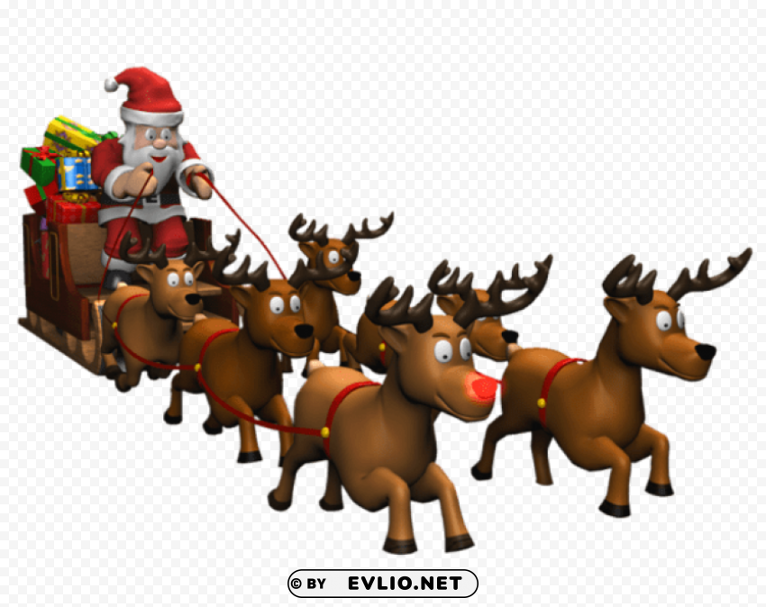 santa sleigh Transparent PNG images bundle