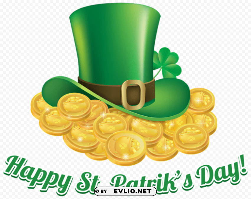 st patricks day coins and hat transparent PNG graphics with transparency