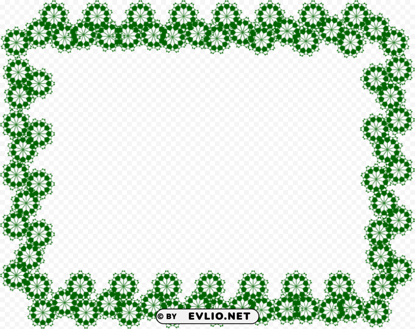 green border frame PNG images with transparent elements pack