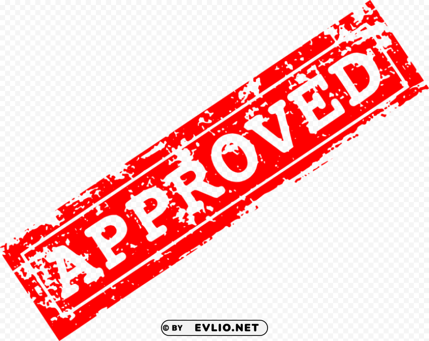 red approved stamp PNG for overlays