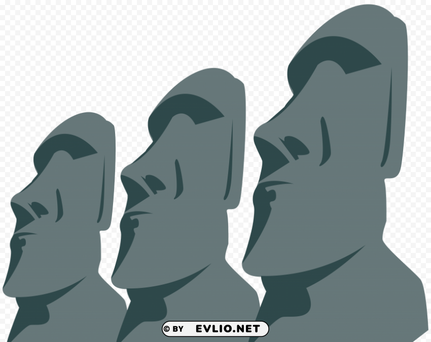 moai statues Transparent Cutout PNG Isolated Element