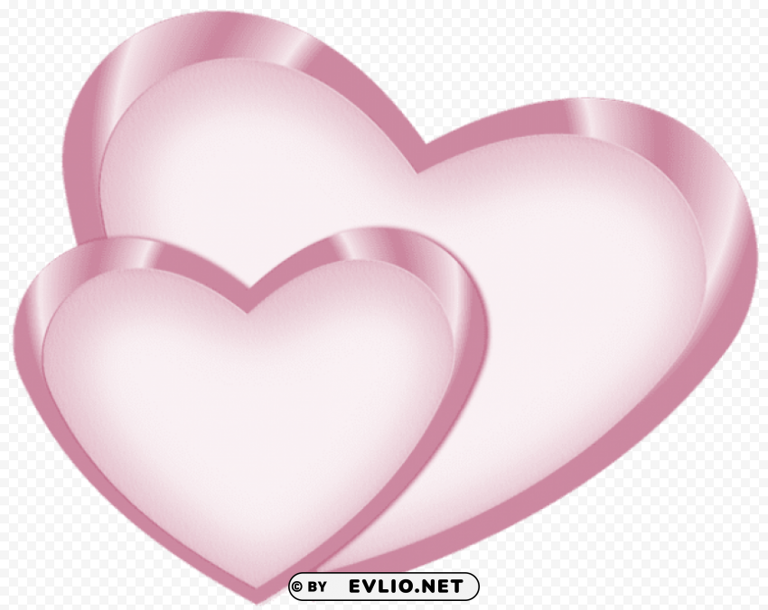 soft pink hearts PNG files with clear background collection