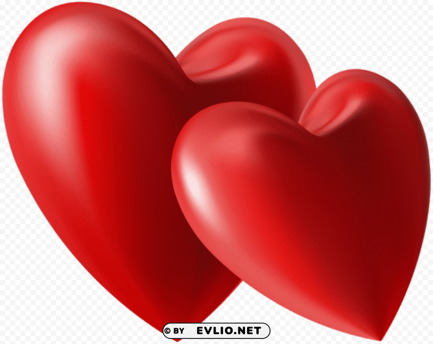 two hearts Isolated Object with Transparent Background in PNG