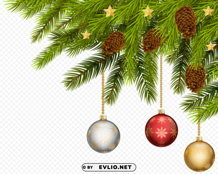 Christmas Balls Corner Clear Background PNG Images Diverse Assortment