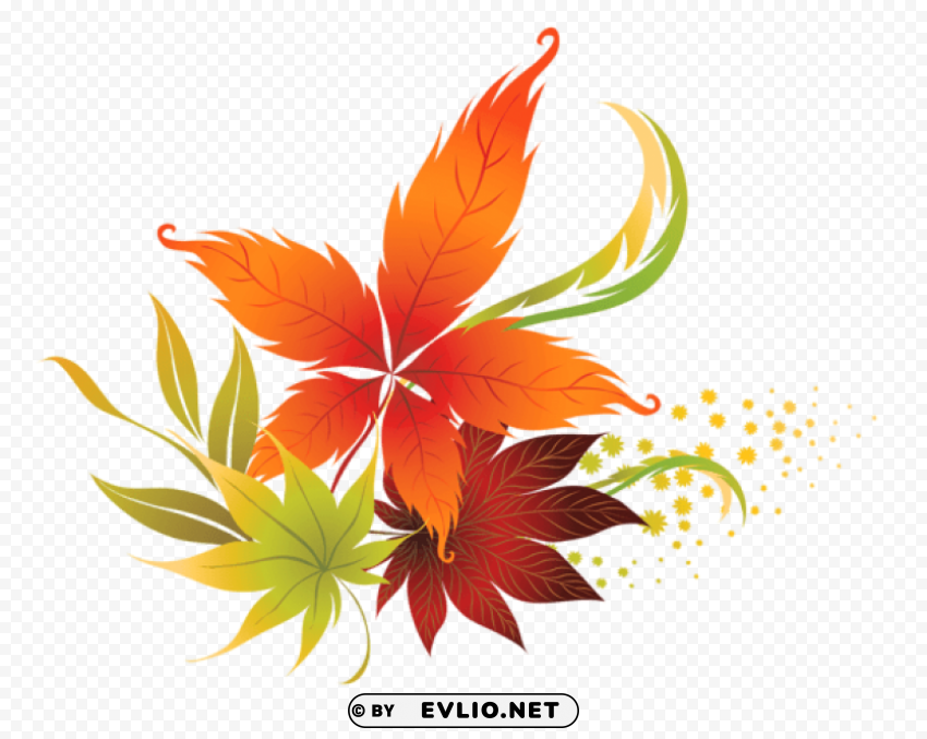 fall leaves decorpicture High Resolution PNG Isolated Illustration