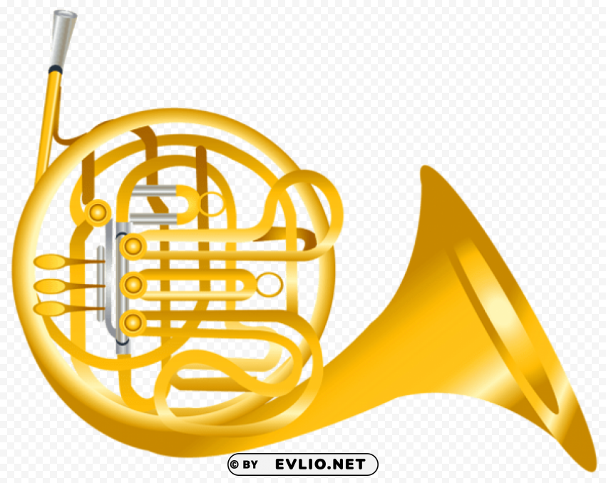 french horn Transparent PNG Artwork with Isolated Subject