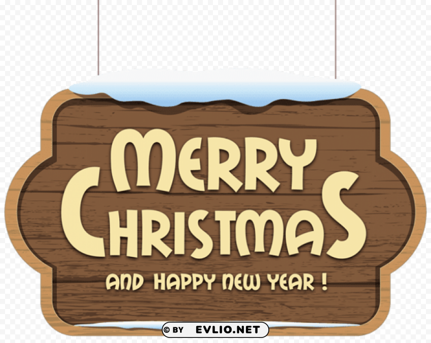 merry christmas wooden sign PNG Image Isolated with High Clarity