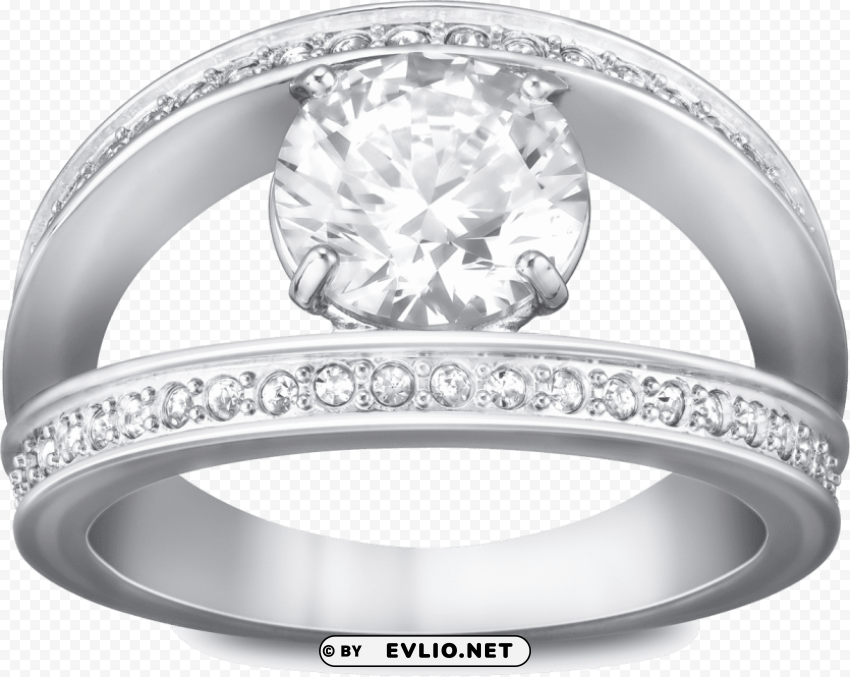 silver ring with diamond PNG for Photoshop