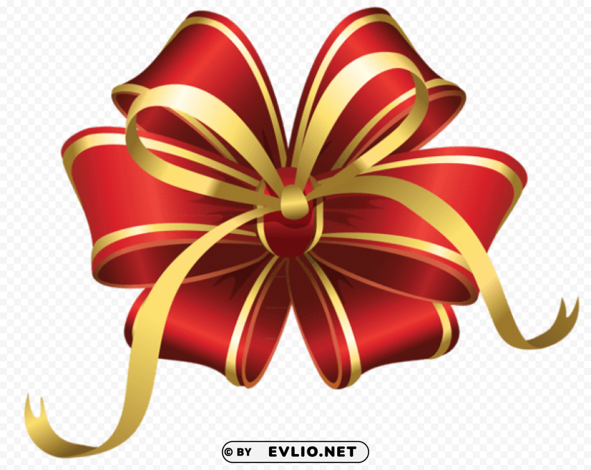 transparent christmas red decorative bow PNG Image with Isolated Subject