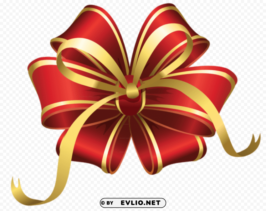 Transparent Christmas Red Decorative Bow PNG Image With Isolated Subject