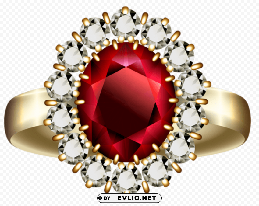 transparent diamond and ruby ring No-background PNGs