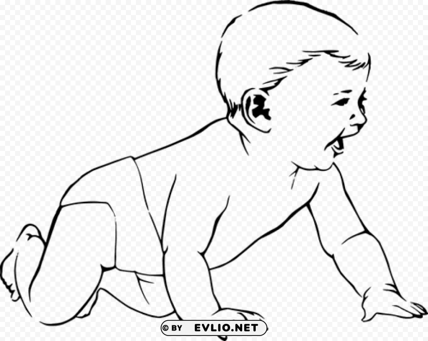 baby crawling PNG transparent images for social media