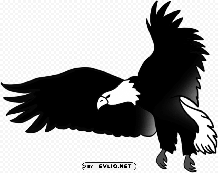 eagle black and white flying Transparent PNG Isolated Object PNG transparent with Clear Background ID 1394afad