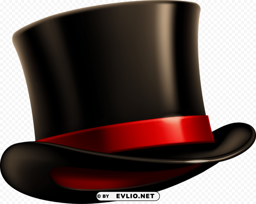 black top hat PNG with transparent background for free