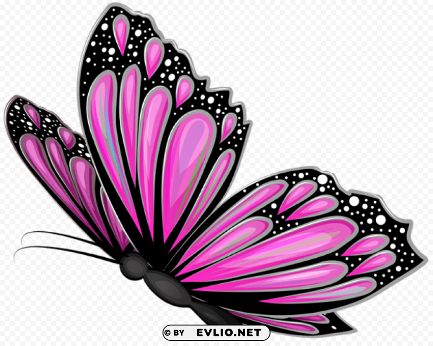 Pink Butterfly PNG Image With Transparent Isolated Design