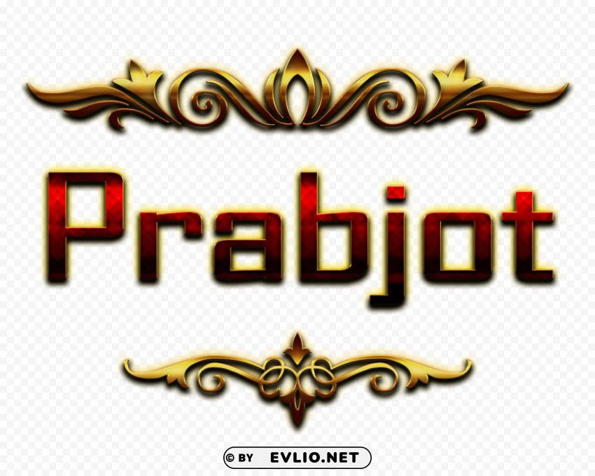 Prabjot Decorative Name HighQuality PNG Isolated Illustration