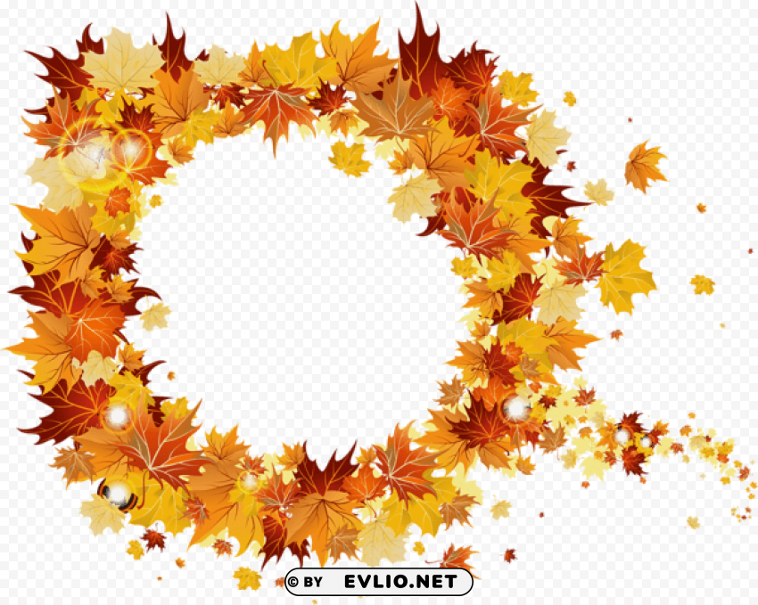  fall round vector frame PNG free transparent