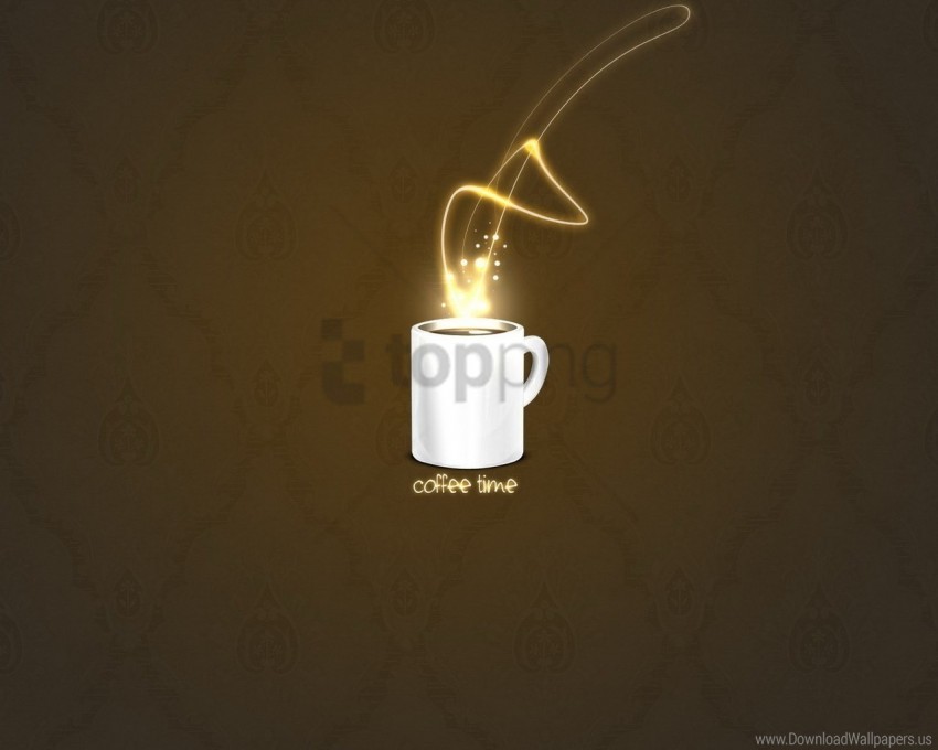 abstraction brown coffee cup white wallpaper PNG Image with Clear Background Isolated
