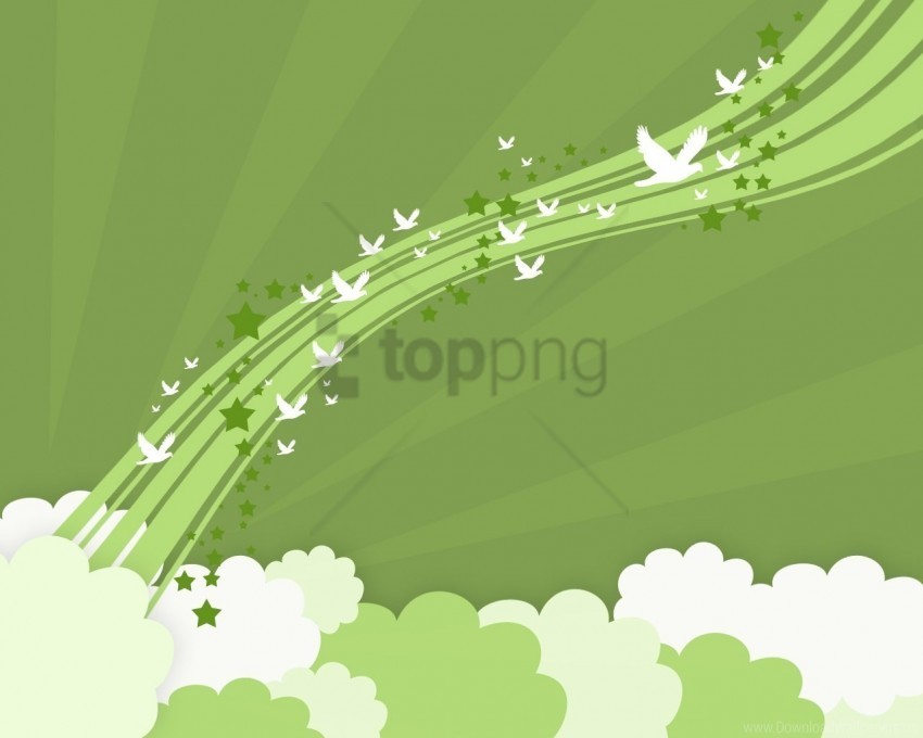 birds flight green lines wallpaper CleanCut Background Isolated PNG Graphic