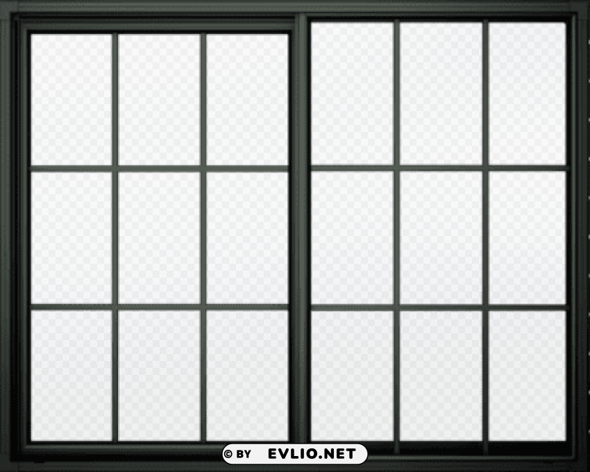 black window frame Clean Background PNG Isolated Art