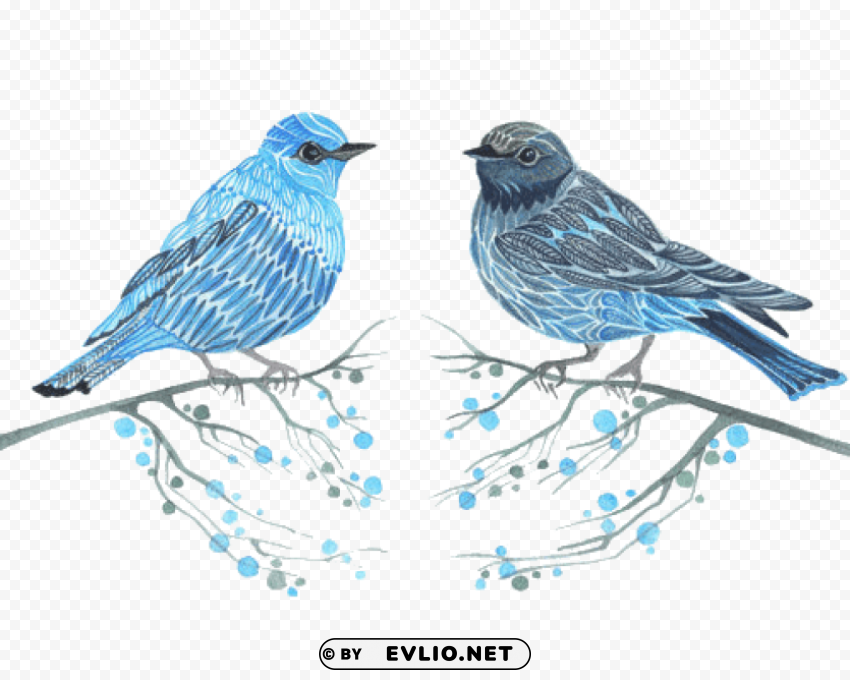 blue birds PNG images for editing