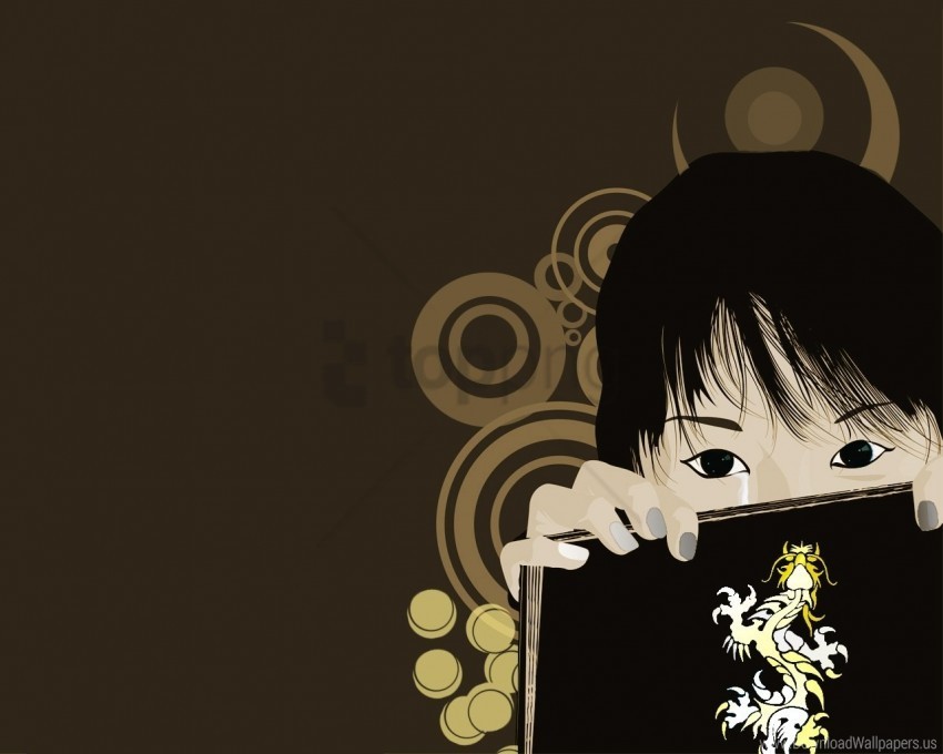 Book Chinese Woman Face Girl Wallpaper Clear Background Isolated PNG Graphic