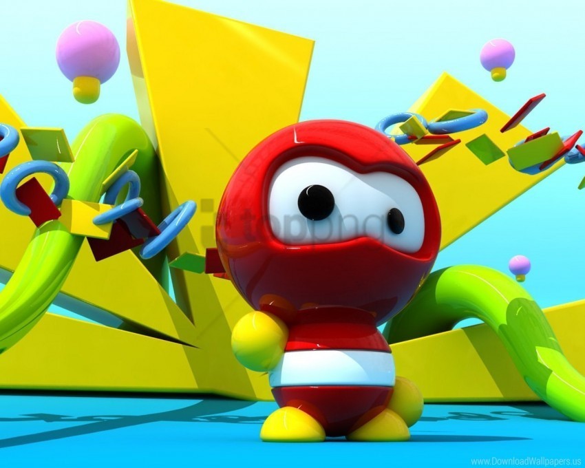 bright game red robot wallpaper Clear background PNG graphics