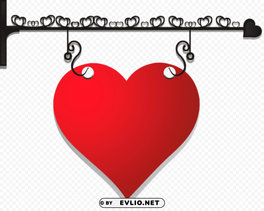 Decorative Heart Hangerpicture Isolated Element On Transparent PNG