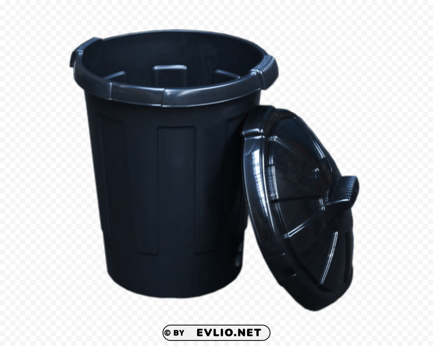 Transparent Background PNG of Open Black Refuse Bin - No Backdrop - Image ID 09095291 Clear background PNG graphics - Image ID 09095291