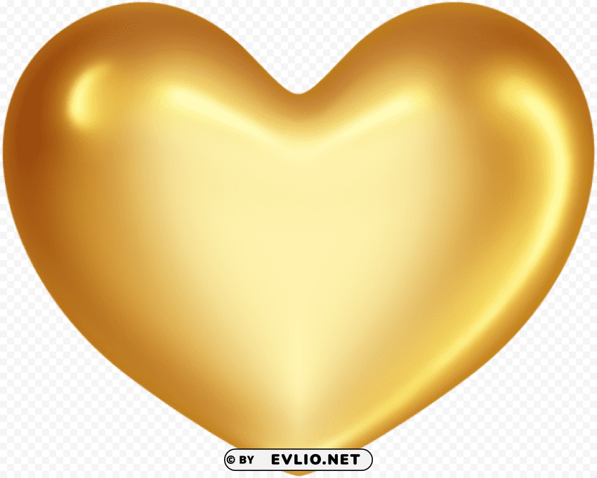 gold heart PNG cutout