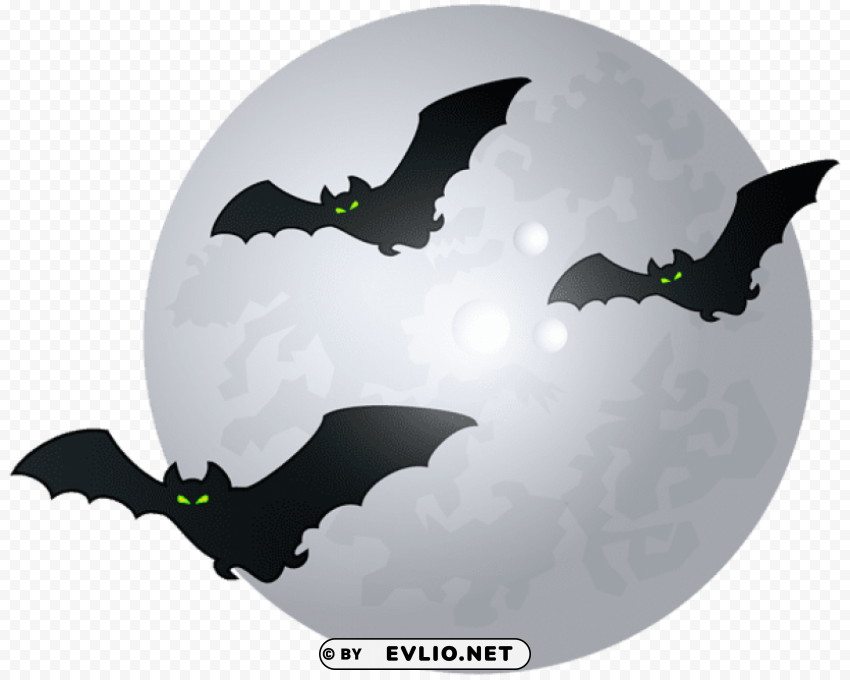 halloween moon with bats PNG images with no attribution