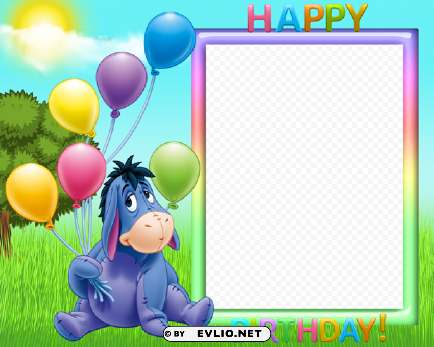 happy birthday transparent kids frame PNG files with no background bundle