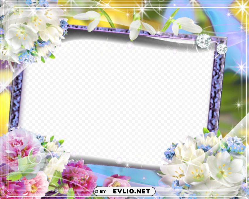 Photo Frame With Flowers HighResolution Transparent PNG Isolation