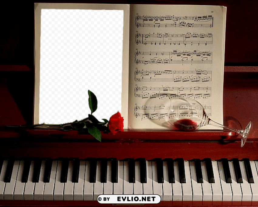 photo frame with piano PNG images with alpha transparency wide selection