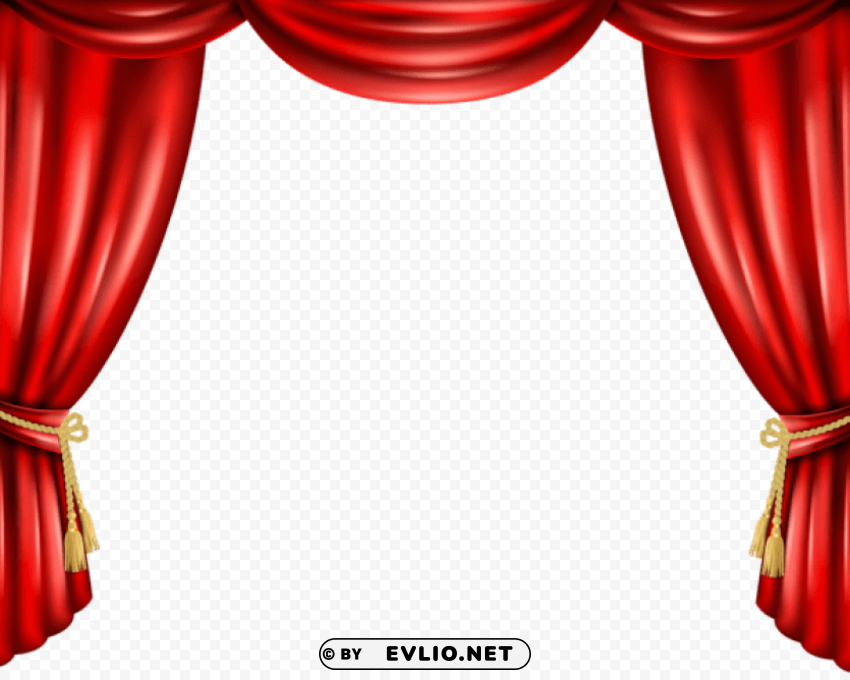 red curtain Isolated Design in Transparent Background PNG