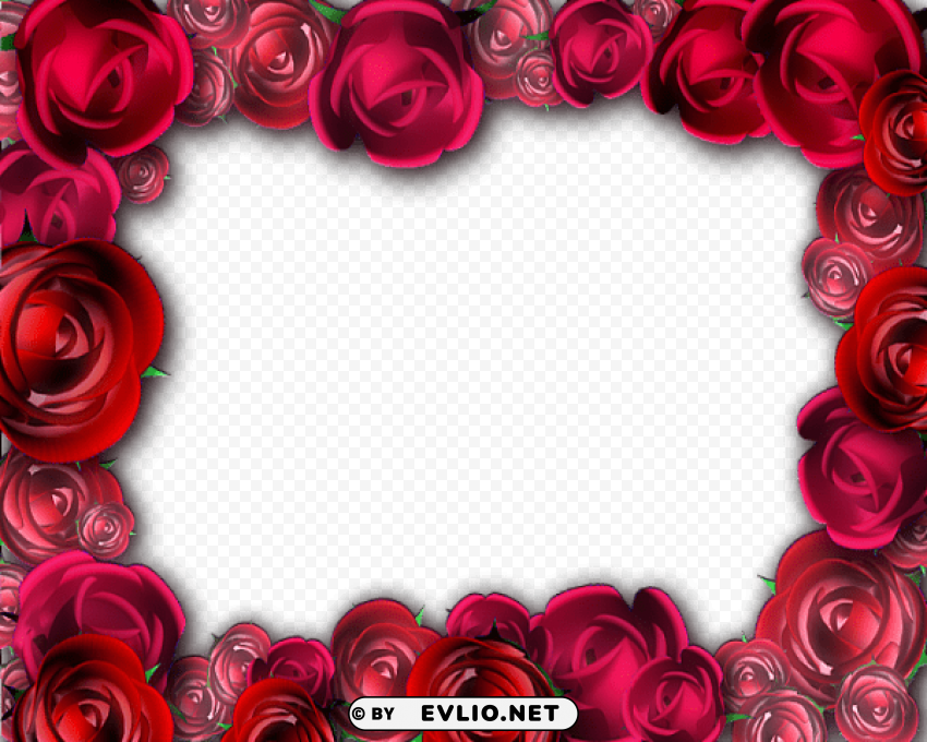 Transparent Roses Frame PNG Transparency Images