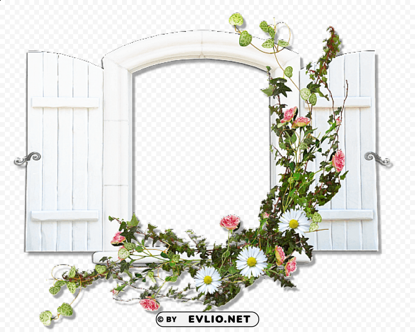 window with wild flowers flowers frame Transparent PNG graphics variety