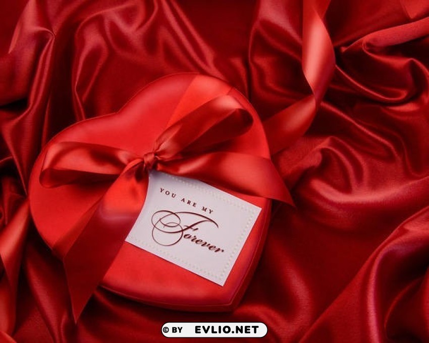 you are mine for ever red satin Isolated PNG on Transparent Background
