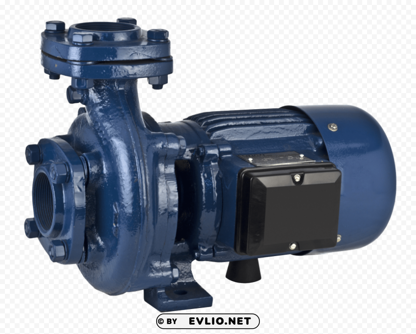 electric water pump blue motor Clear background PNG elements