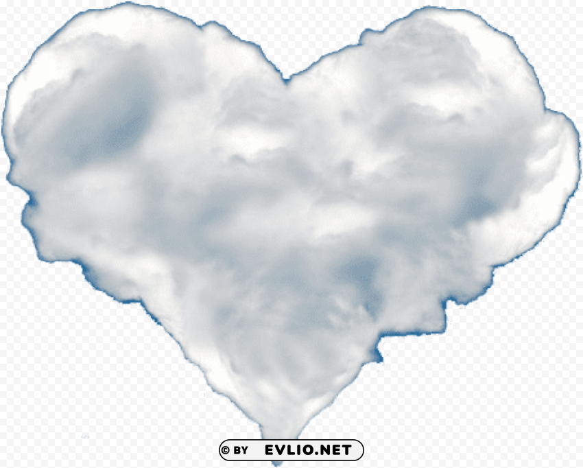 heart shaped clouds Clear Background PNG Isolated Design