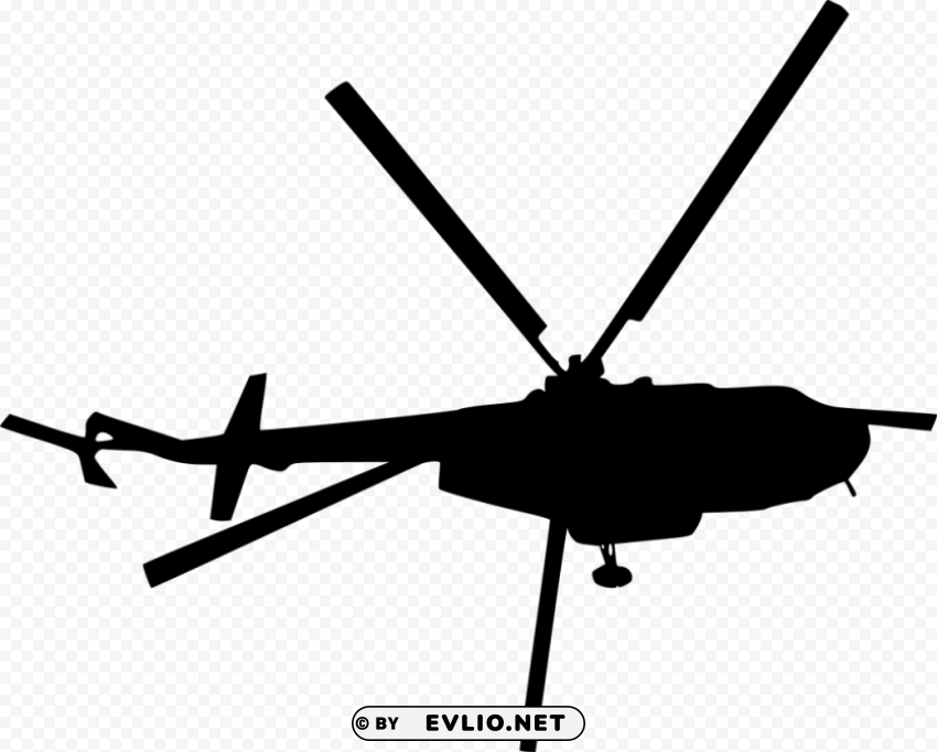 helicopter top view silhouette PNG with clear transparency