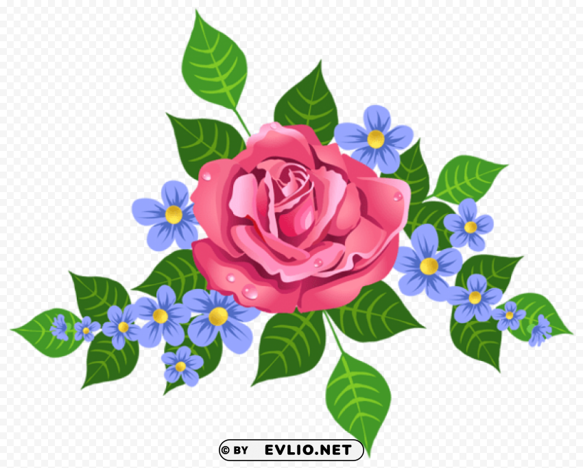 pink rose decorative element Clear Background Isolated PNG Icon